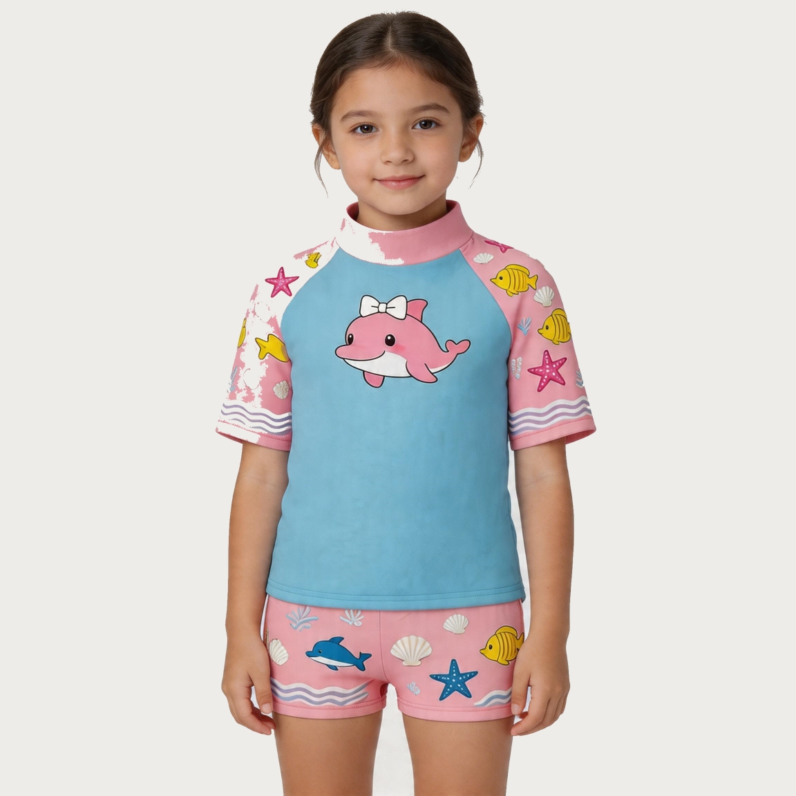 RTX Kids Sweet Dolphin Girls Two-Piece Swim Set